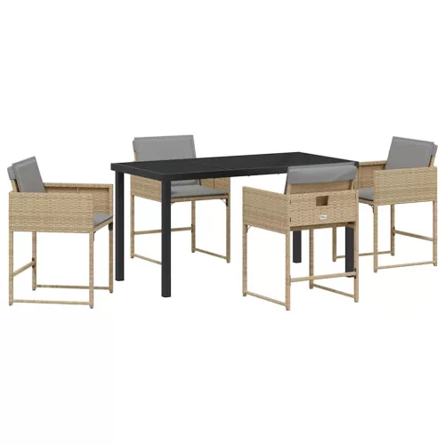  Kert étkező szett 5 pcs Bézs polirattan