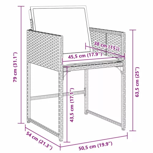  Kert étkező szett 5 pcs Bézs polirattan