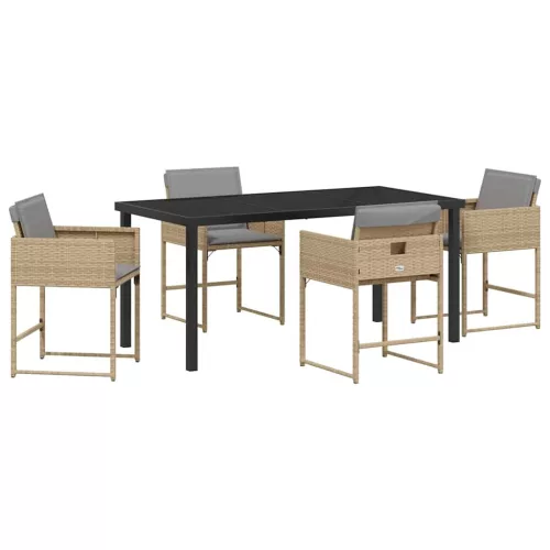  Kert étkező szett 5 pcs Bézs polirattan