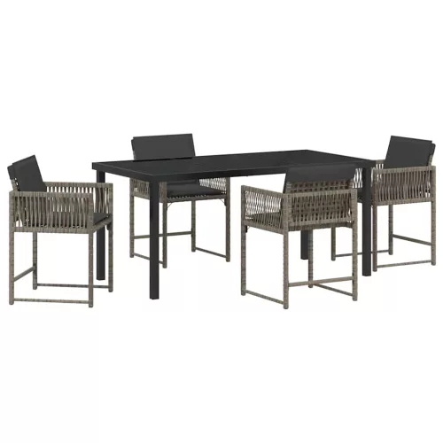  Kert étkező szett 5 pcs Szürke polirattan