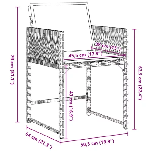  Kert étkező szett 5 pcs Bézs polirattan