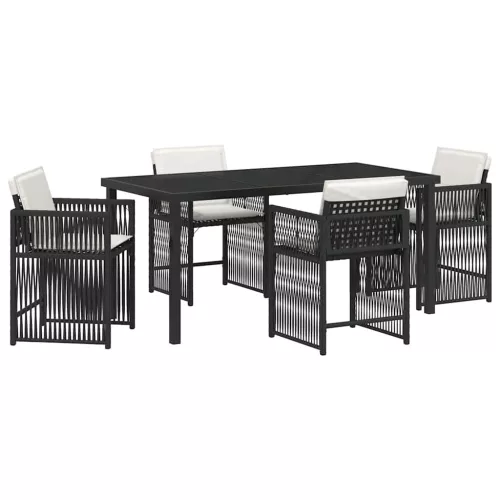  Kert étkező szett 5 pcs Fekete polirattan