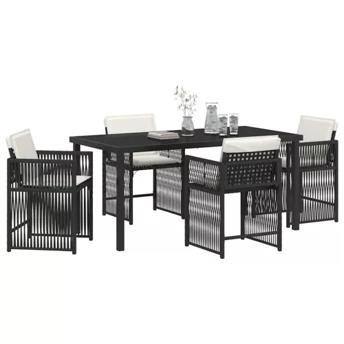  Kert étkező szett 5 pcs Fekete polirattan