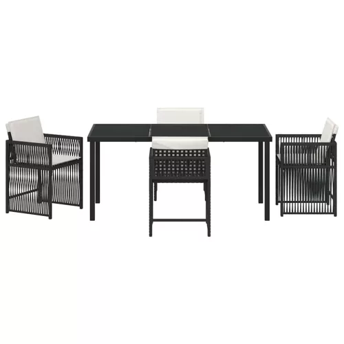  Kert étkező szett 5 pcs Fekete polirattan