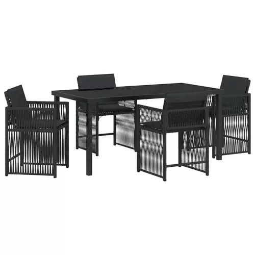  Kert étkező szett 5 pcs Fekete polirattan