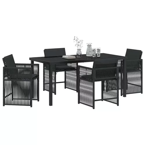  Kert étkező szett 5 pcs Fekete polirattan