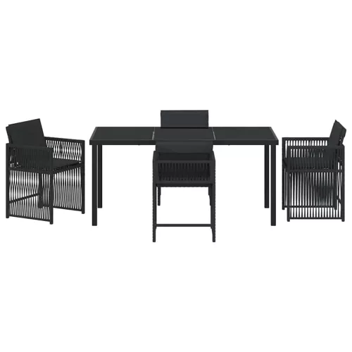  Kert étkező szett 5 pcs Fekete polirattan
