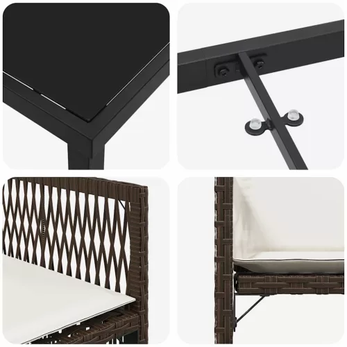  Kert étkező szett 5 pcs Barna polirattan