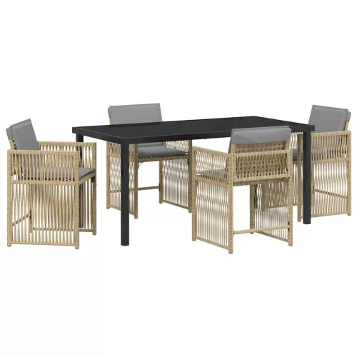  Kert étkező szett 5 pcs Bézs polirattan