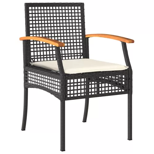  Kert étkező szett párnával 7 pcs Fekete Rattan