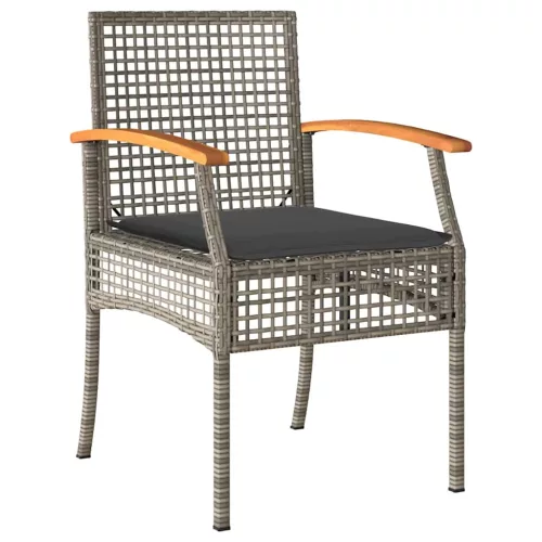  Kert étkező szett párnával 5 pcs Szürke és fekete Rattan
