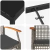  Kert étkező szett párnával 5 pcs Szürke és fekete Rattan