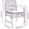  Kert étkező szett párnával 5 pcs Szürke és fekete Rattan