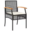  Kert étkező szett párnával 7 pcs Szürke és fekete Rattan