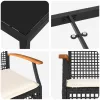  Kert étkező szett párnával 7 pcs Szürke és fekete Rattan