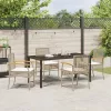  Kert étkező szett párnával 5 pcs Beige és fekete Rattan