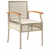  Kert étkező szett párnával 5 pcs Beige és fekete Rattan