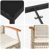  Kert étkező szett párnával 7 pcs Beige és fekete Rattan