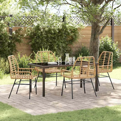  Kert étkező szett 5 pcs Barna polirattan
