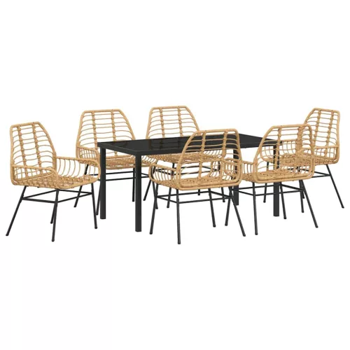  Kert étkező szett 7 pcs Barna polirattan