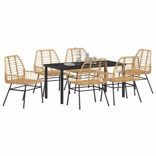  Kert étkező szett 7 pcs Barna polirattan