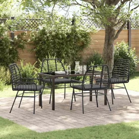  Kert étkező szett 5 pcs Fekete polirattan