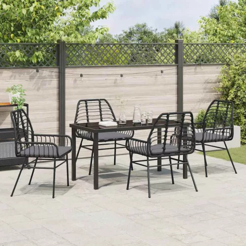  Kert étkező szett 5 pcs Fekete polirattan