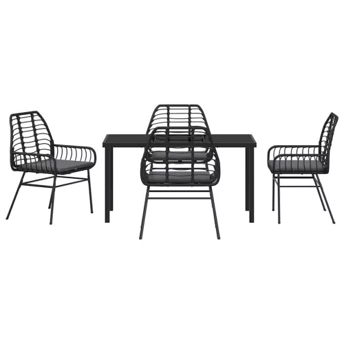  Kert étkező szett 5 pcs Fekete polirattan