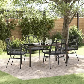  Kert étkező szett 5 pcs Fekete polirattan