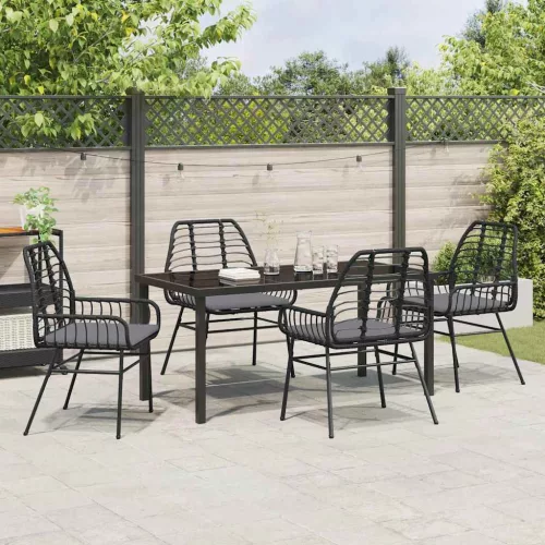  Kert étkező szett 5 pcs Fekete polirattan