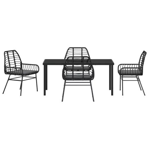  Kert étkező szett 5 pcs Fekete polirattan