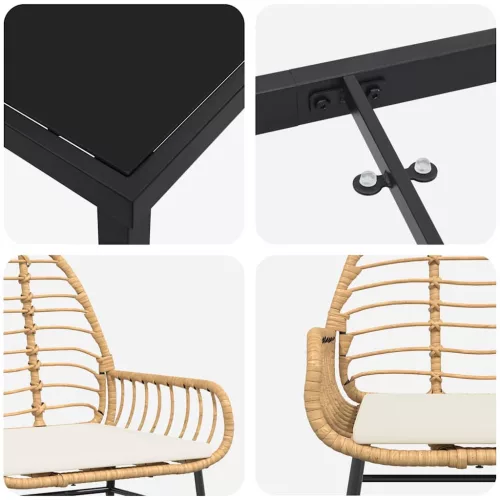  Kert étkező szett 5 pcs Barna polirattan