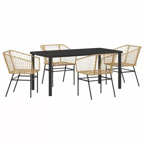  Kert étkező szett 5 pcs Barna polirattan