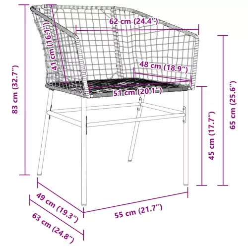  Kert étkező szett 5 pcs Barna polirattan