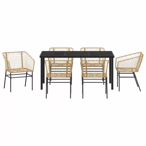  Kert étkező szett 7 pcs Barna polirattan