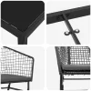  Kert étkező szett 7 pcs Fekete polirattan