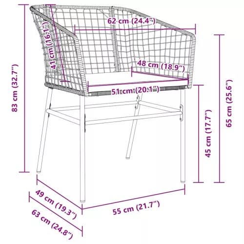 Kert étkező szett 7 pcs Barna polirattan