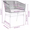  Kert étkező szett párnával 5 pcs Szürke Porszórt acél