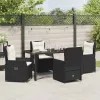  Kert étkező szett 5 pcs Fekete polirattan