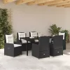  Kert étkező szett 7 pcs Fekete polirattan