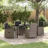  Kert étkező szett 5 pcs Szürke polirattan