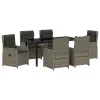  Kert étkező szett 7 pcs Szürke polirattan