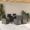  Kert étkező szett 7 pcs Szürke polirattan