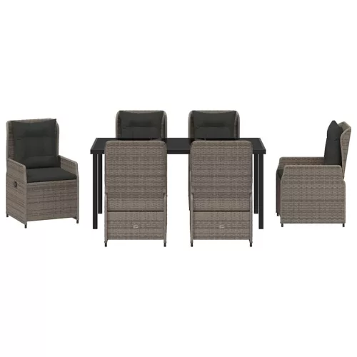 Kert étkező szett 7 pcs Szürke polirattan