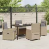  Kert étkező szett 5 pcs Beige és Világosszürke polirattan