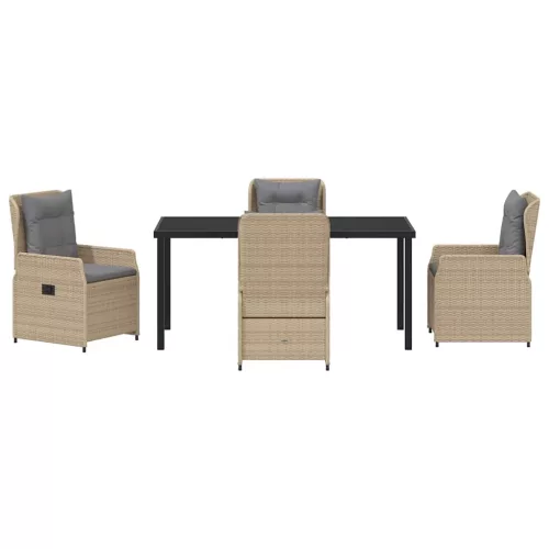  Kert étkező szett 5 pcs Beige és Világosszürke polirattan