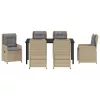 Kert étkező szett 7 pcs Beige és Világosszürke polirattan