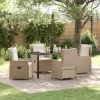  Kert étkező szett 5 pcs Beige és Világosszürke polirattan
