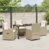  Kert étkező szett 5 pcs Beige és Világosszürke polirattan