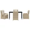  Kert étkező szett 5 pcs Beige és Világosszürke polirattan